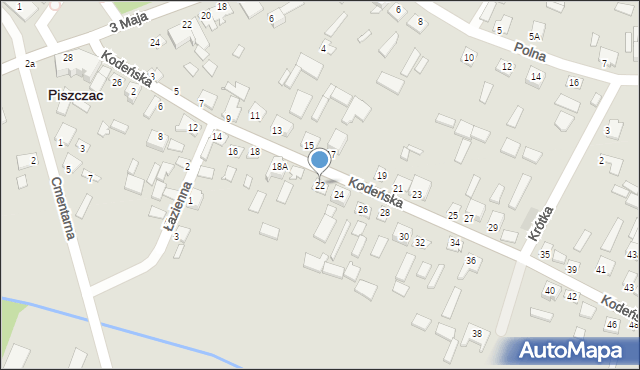 Piszczac, Kodeńska, 22, mapa Piszczac