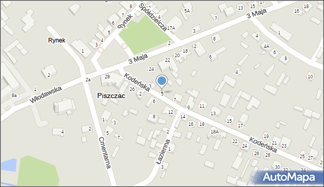 Piszczac, Kodeńska, 5, mapa Piszczac