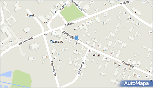 Piszczac, Kodeńska, 6, mapa Piszczac