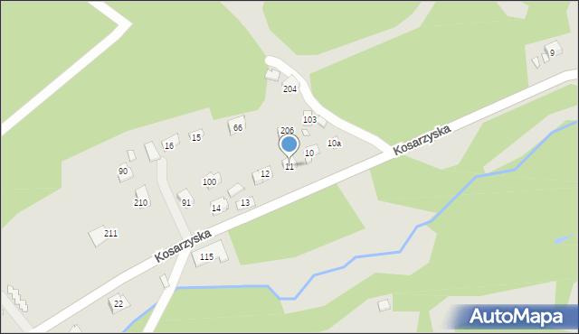 Piwniczna-Zdrój, Kosarzyska, 11, mapa Piwniczna-Zdrój