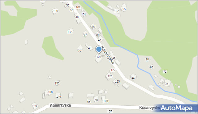 Piwniczna-Zdrój, Kosarzyska, 128, mapa Piwniczna-Zdrój