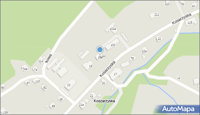 Piwniczna-Zdrój, Kosarzyska, 19a, mapa Piwniczna-Zdrój