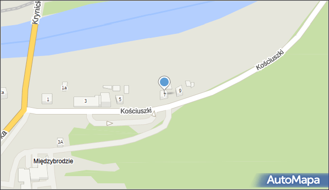 Piwniczna-Zdrój, Kościuszki Tadeusza, gen., 7, mapa Piwniczna-Zdrój