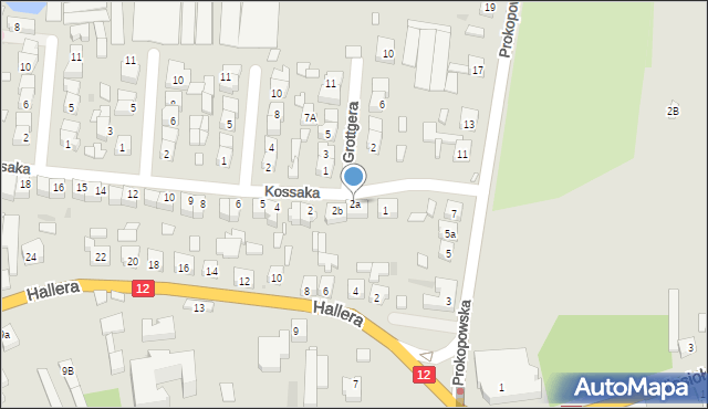 Pleszew, Kossaka, 2a, mapa Pleszew