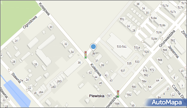 Plewiska, Kolejowa, 35, mapa Plewiska