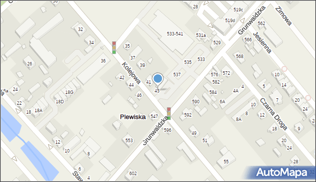 Plewiska, Kolejowa, 47, mapa Plewiska