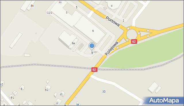 Płock, Kolejowa, 8, mapa Płock