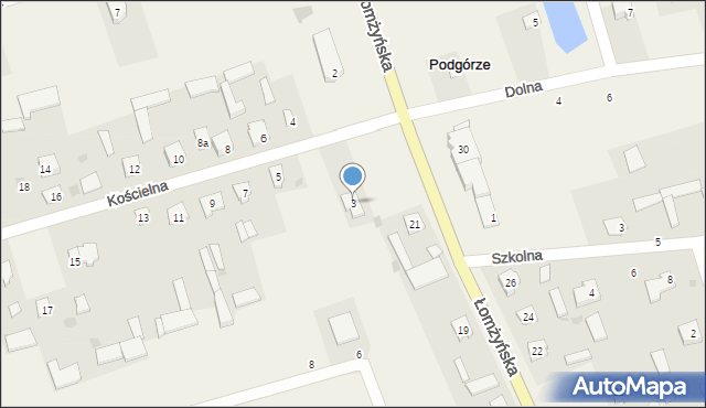 Podgórze, Kościelna, 3, mapa Podgórze