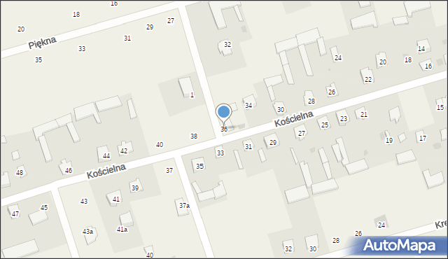 Podgórze, Kościelna, 36, mapa Podgórze