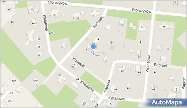 Podkowa Leśna, Konwalii, 8, mapa Podkowa Leśna