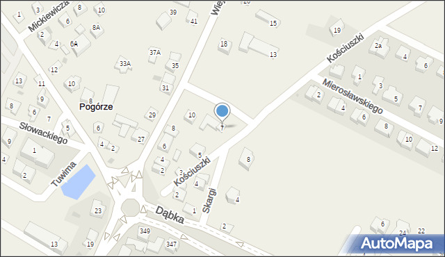 Pogórze, Kościuszki Tadeusza, gen., 7, mapa Pogórze