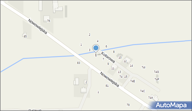 Pogroszew-Kolonia, Kolorowa, 5, mapa Pogroszew-Kolonia