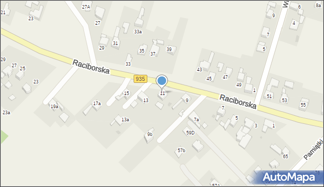 Pogrzebień, Kornowacka, 11, mapa Pogrzebień