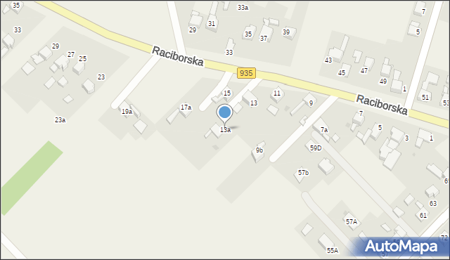 Pogrzebień, Kornowacka, 13a, mapa Pogrzebień