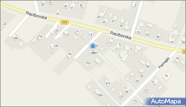 Pogrzebień, Kornowacka, 59D, mapa Pogrzebień