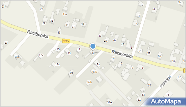 Pogrzebień, Kornowacka, 9, mapa Pogrzebień