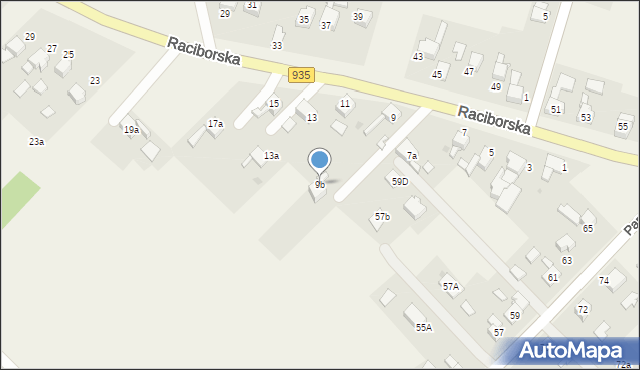 Pogrzebień, Kornowacka, 9b, mapa Pogrzebień