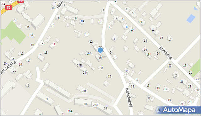 Połaniec, Kościuszki Tadeusza, gen., 18, mapa Połaniec