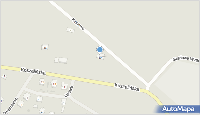 Polanów, Koszalińska, 30, mapa Polanów