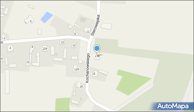 Policzna, Kochanowskiego Jana, 13B, mapa Policzna