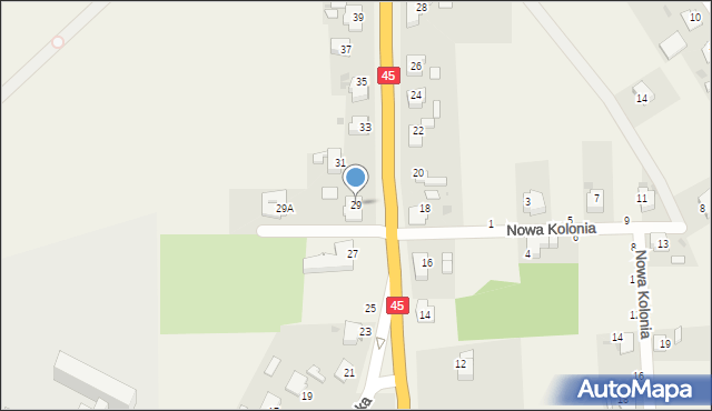 Polska Cerekiew, Kozielska, 29, mapa Polska Cerekiew