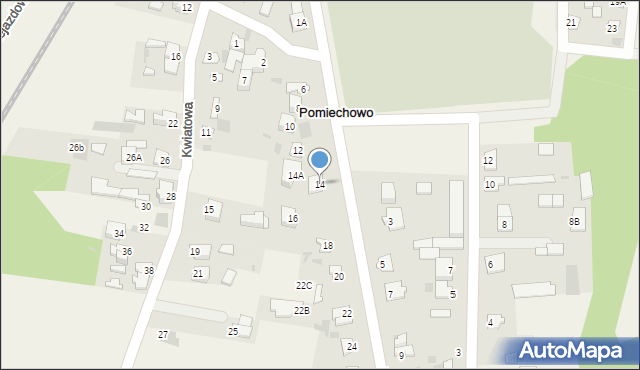 Pomiechowo, Kościelna, 14, mapa Pomiechowo