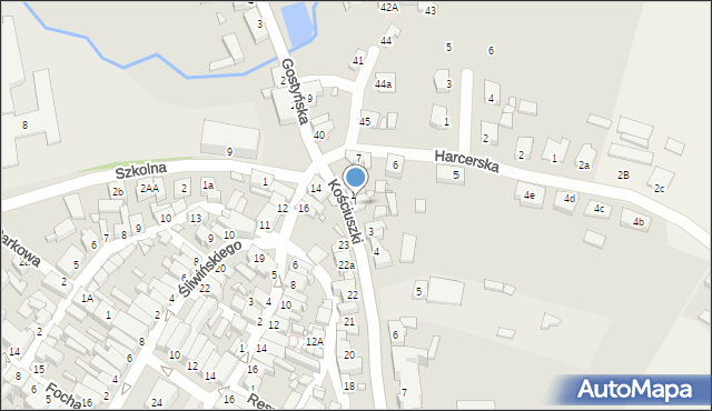 Poniec, Kościuszki Tadeusza, gen., 2, mapa Poniec