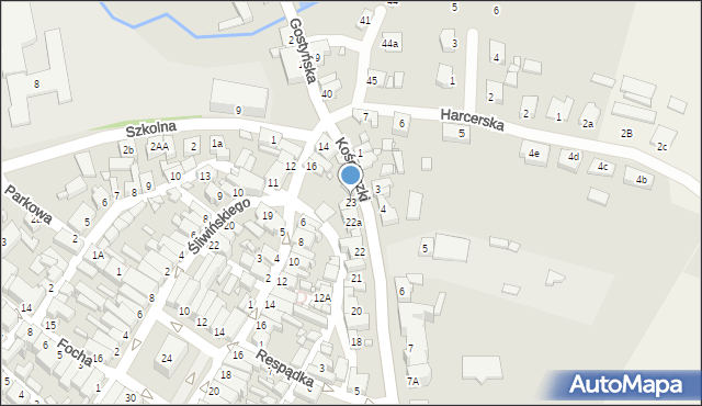 Poniec, Kościuszki Tadeusza, gen., 23, mapa Poniec