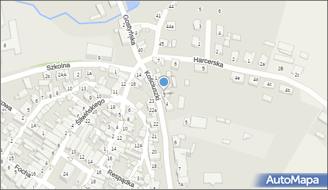 Poniec, Kościuszki Tadeusza, gen., 3, mapa Poniec