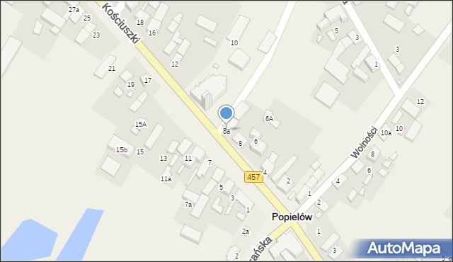 Popielów, Kościuszki Tadeusza, gen., 8a, mapa Popielów