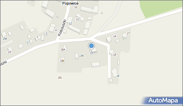 Popowice, Kościuszki Tadeusza, gen., 13, mapa Popowice