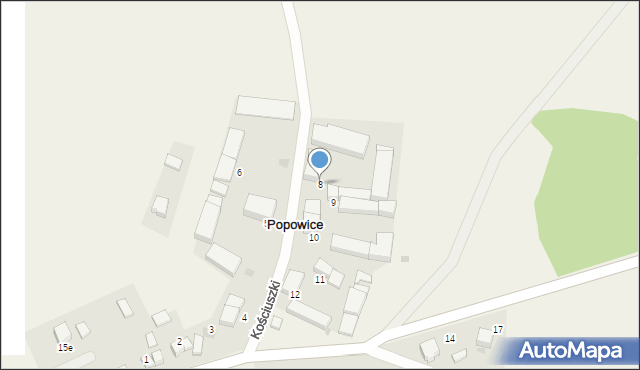 Popowice, Kościuszki Tadeusza, gen., 8, mapa Popowice