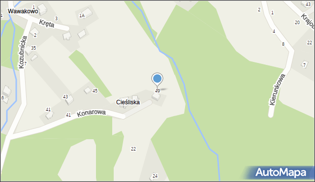 Porąbka, Konarowa, 49, mapa Porąbka