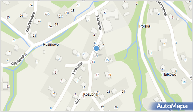 Porąbka, Kozubnicka, 11, mapa Porąbka