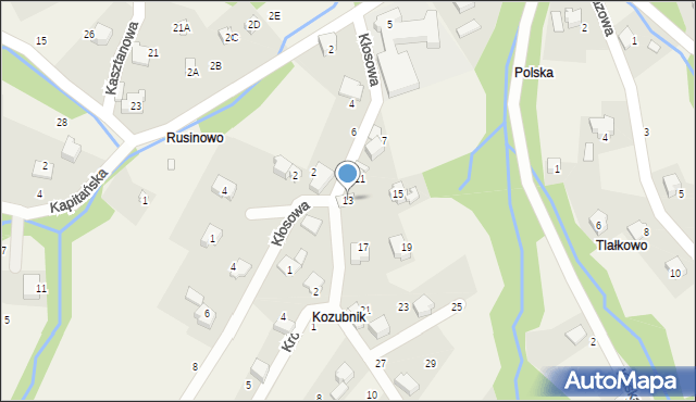 Porąbka, Kozubnicka, 13, mapa Porąbka