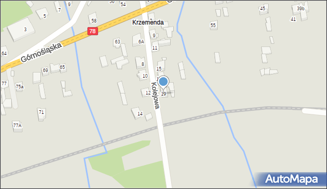 Poręba, Kolejowa, 19, mapa Poręba