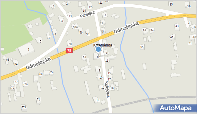 Poręba, Kolejowa, 6A, mapa Poręba