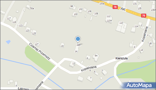 Poręba, Kopalniana, 14A, mapa Poręba