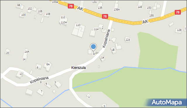 Poręba, Kopalniana, 4, mapa Poręba