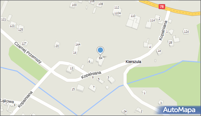 Poręba, Kopalniana, 6A, mapa Poręba