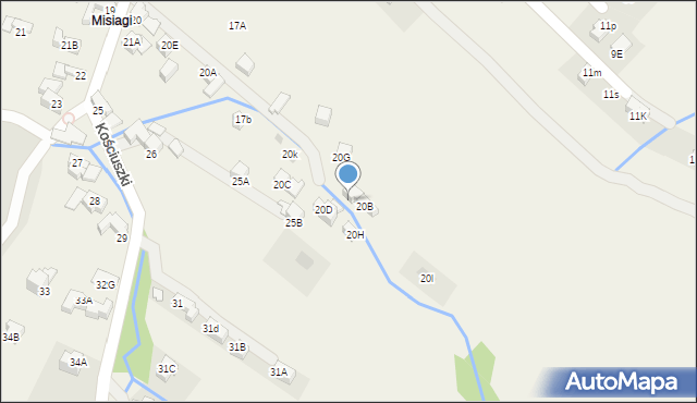 Poronin, Kościuszki Tadeusza, gen., 20F, mapa Poronin