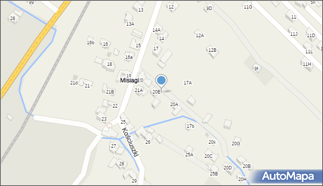 Poronin, Kościuszki Tadeusza, gen., 20j, mapa Poronin