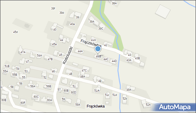 Poronin, Kościuszki Tadeusza, gen., 44B, mapa Poronin