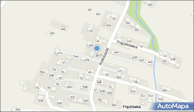 Poronin, Kościuszki Tadeusza, gen., 45, mapa Poronin