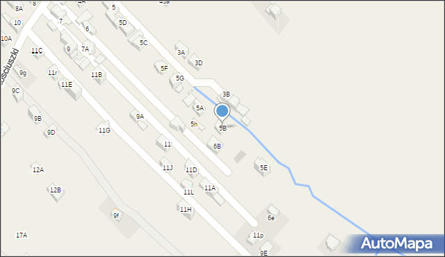 Poronin, Kościuszki Tadeusza, gen., 5B, mapa Poronin