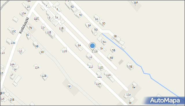 Poronin, Kościuszki Tadeusza, gen., 6d, mapa Poronin