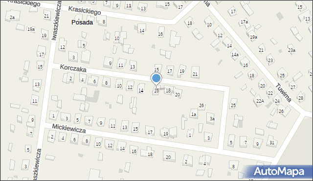 Posada, Korczaka Janusza, 16, mapa Posada