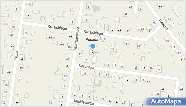 Posada, Korczaka Janusza, 5, mapa Posada