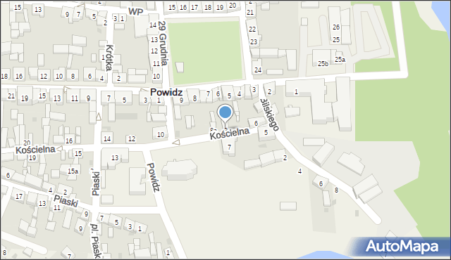 Powidz, Kościelna, 8, mapa Powidz