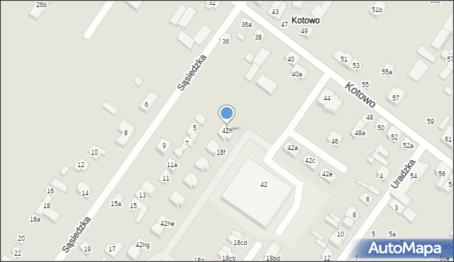 Poznań, Kotowo, 42h, mapa Poznania